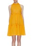 Main View - Click To Enlarge - LISA MARIE FERNANDEZ - 'Erica' ruffle tiered pleated linen blend sleeveless dress