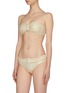Figure View - Click To Enlarge - LISA MARIE FERNANDEZ - Buckled bandeau seersucker bikini set