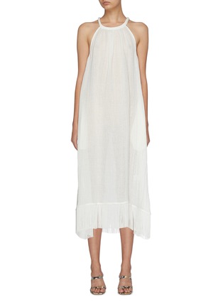 Main View - Click To Enlarge - LISA MARIE FERNANDEZ - 'Ojai' fringe hem linen blend sleeveless dress