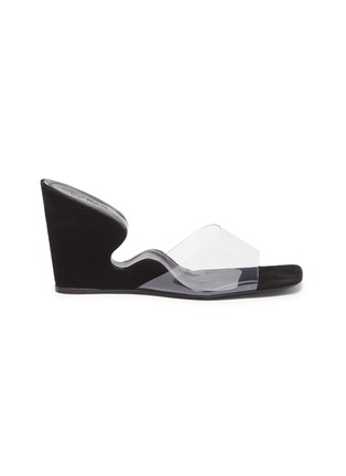 Main View - Click To Enlarge - BY FAR - 'Greta' PVC band cutout wedge sandals