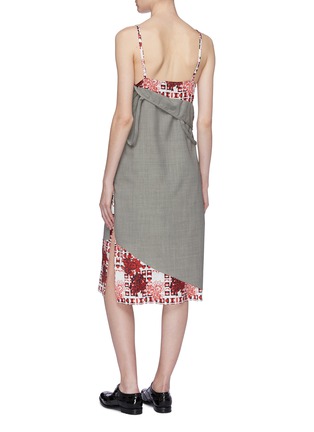 Back View - Click To Enlarge - SNOW XUE GAO - 'Beacon' layered graphic print silk slip dress