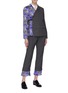 Figure View - Click To Enlarge - SNOW XUE GAO - 'Clarkson' silk graphic print cuff wool suiting pants