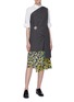 Figure View - Click To Enlarge - SNOW XUE GAO - 'Powers' detachable brooch one-shoulder wool houndstooth dress