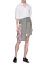 Figure View - Click To Enlarge - SNOW XUE GAO - Asymmetric silk graphic print panel sash tie waist skirt