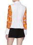 Back View - Click To Enlarge - SNOW XUE GAO - Silk graphic print panel slant placket poplin shirt