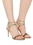 Figure View - Click To Enlarge - GIANVITO ROSSI - Strass ankle strap mirror leather sandals