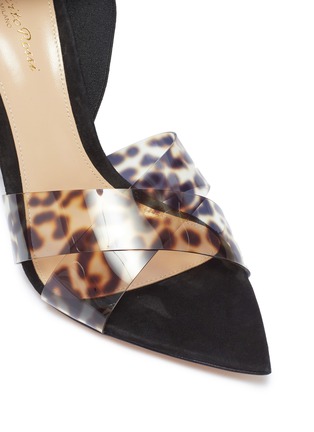 Detail View - Click To Enlarge - GIANVITO ROSSI - Cross ankle strap leopard print PVC sandals