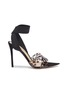 Main View - Click To Enlarge - GIANVITO ROSSI - Cross ankle strap leopard print PVC sandals