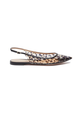 Main View - Click To Enlarge - GIANVITO ROSSI - Leopard print PVC slingback flats