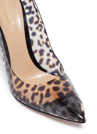 Detail View - Click To Enlarge - GIANVITO ROSSI - 'Kylie' leopard print PVC slingback pumps