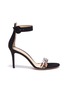 Main View - Click To Enlarge - GIANVITO ROSSI - 'Stella 85' leopard print PVC band suede sandals