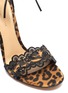 Detail View - Click To Enlarge - GIANVITO ROSSI - 'Evie' ankle tie lace trim leopard print satin sandals