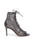 Main View - Click To Enlarge - GIANVITO ROSSI - 'Helena' lace-up fishnet sandals