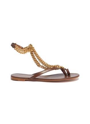 Main View - Click To Enlarge - GIANVITO ROSSI - 'Scorpios' detachable chain ankle strap leather sandals