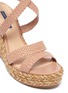 Detail View - Click To Enlarge - STUART WEITZMAN - 'Elsie' woven leather cross strap espadrille wedge sandals