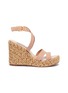 Main View - Click To Enlarge - STUART WEITZMAN - 'Elsie' woven leather cross strap espadrille wedge sandals