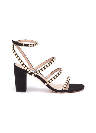 Main View - Click To Enlarge - STUART WEITZMAN - 'Perrine' faux pearl strappy suede sandals