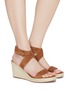 Figure View - Click To Enlarge - STUART WEITZMAN - 'Lexia' cross strap suede espadrille wedge sandals