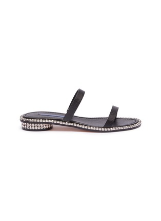 Main View - Click To Enlarge - STUART WEITZMAN - 'Coquina' glass crystal welt outsole leather sandals