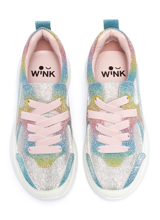 Figure View - Click To Enlarge - WINK - 'Bagel' chunky outsole colourblock panelled kids sneakers