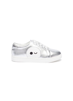 Main View - Click To Enlarge - WINK - 'Ice Cream' logo patch metallic kids sneakers
