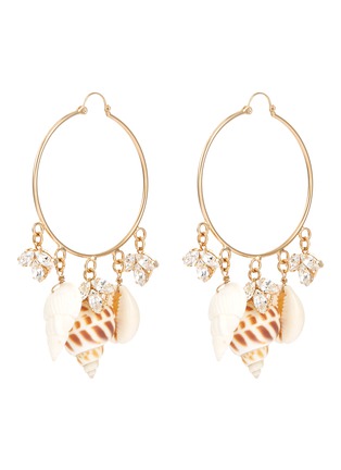 Main View - Click To Enlarge - ANTON HEUNIS - Swarovski crystal seashell hoop earrings