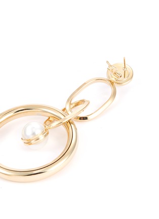 Detail View - Click To Enlarge - ANTON HEUNIS - Swarovski pearl hoop link drop earrings