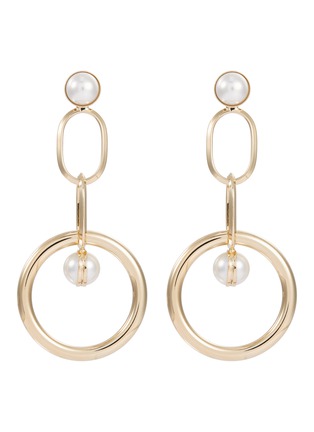 Main View - Click To Enlarge - ANTON HEUNIS - Swarovski pearl hoop link drop earrings