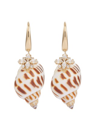 Main View - Click To Enlarge - ANTON HEUNIS - Swarovski crystal seashell drop earrings