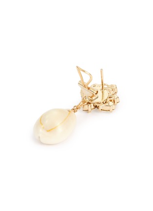 Detail View - Click To Enlarge - ANTON HEUNIS - Swarovski crystal stud seashell drop earrings
