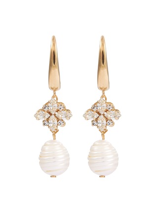 Main View - Click To Enlarge - ANTON HEUNIS - Swarovski crystal baroque pearl drop earrings
