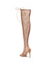  - GIANVITO ROSSI - 'Helena' lace-up thigh high fishnet sandals