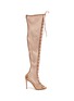 Main View - Click To Enlarge - GIANVITO ROSSI - 'Helena' lace-up thigh high fishnet sandals