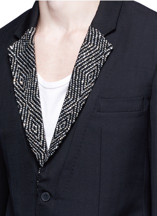 Detail View - Click To Enlarge - HAIDER ACKERMANN - Sequined lapel fleece wool soft blazer