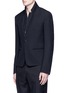 Front View - Click To Enlarge - HAIDER ACKERMANN - Sequined lapel fleece wool soft blazer