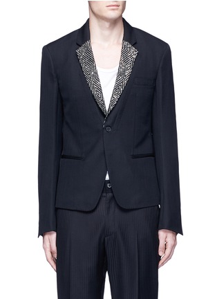 Main View - Click To Enlarge - HAIDER ACKERMANN - Sequined lapel fleece wool soft blazer