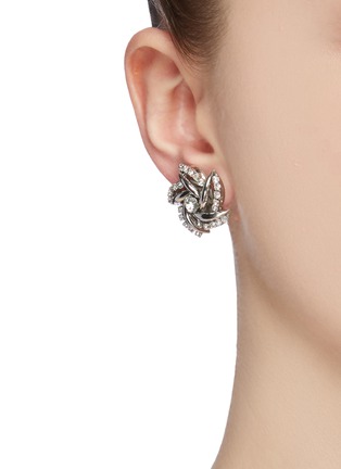 Front View - Click To Enlarge - VENNA - Detachable wheel drop glass crystal earrings