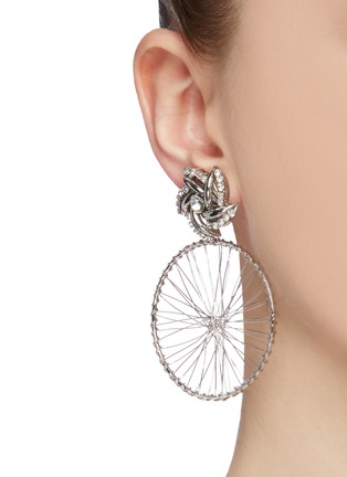 Figure View - Click To Enlarge - VENNA - Detachable wheel drop glass crystal earrings