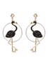 Main View - Click To Enlarge - VENNA - Detachable hoop flamingo drop earrings