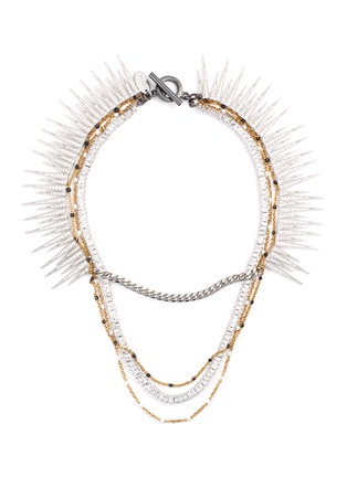 Main View - Click To Enlarge - VENNA - Glass crystal multi chain tiered necklace
