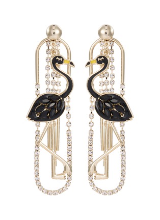 Main View - Click To Enlarge - VENNA - Glass crystal flamingo drop earrings