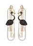 Main View - Click To Enlarge - VENNA - Glass crystal flamingo drop earrings