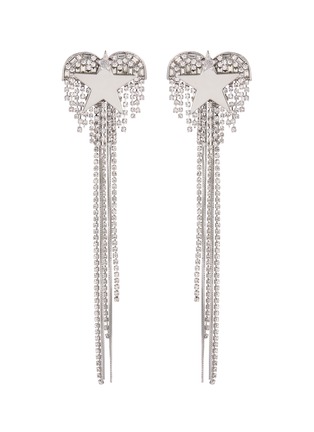 Main View - Click To Enlarge - VENNA - Glass crystal star heart fringe drop earrings