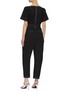 Back View - Click To Enlarge - THE R COLLECTIVE - 'Avalon' contrast topstitching belted jumpsuit