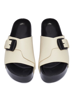 Detail View - Click To Enlarge - SIMON MILLER - 'Chunk' buckled leather flatform slide sandals