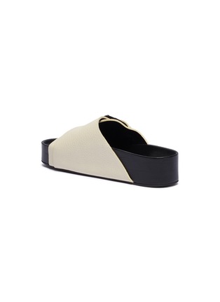  - SIMON MILLER - 'Chunk' buckled leather flatform slide sandals