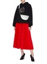 Figure View - Click To Enlarge - BALENCIAGA - Logo print pleated knit skirt