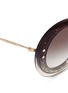 Detail View - Click To Enlarge - MIU MIU - Mounted lens glitter acetate round sunglasses