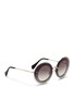 Figure View - Click To Enlarge - MIU MIU - Mounted lens glitter acetate round sunglasses