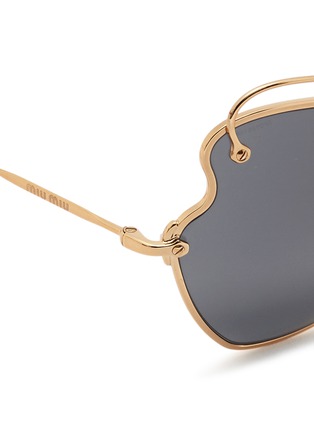 Detail View - Click To Enlarge - MIU MIU - 'Scenique' butterfly wave metal sunglasses
